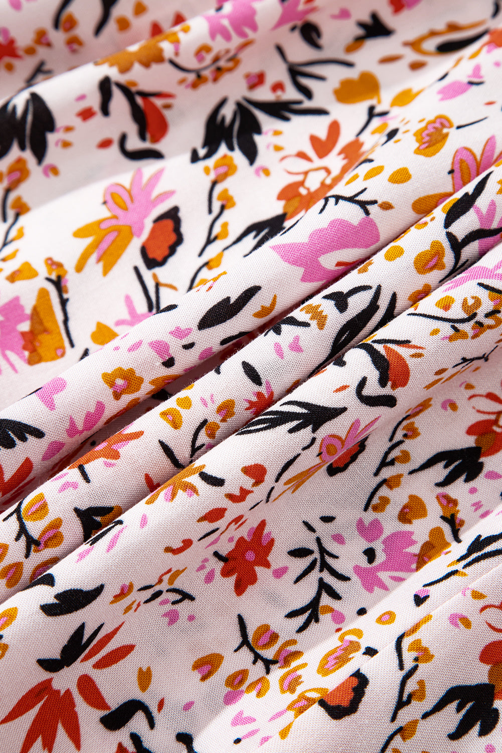 Red Boho Half Sleeve Floral V Neck Maxi Dress