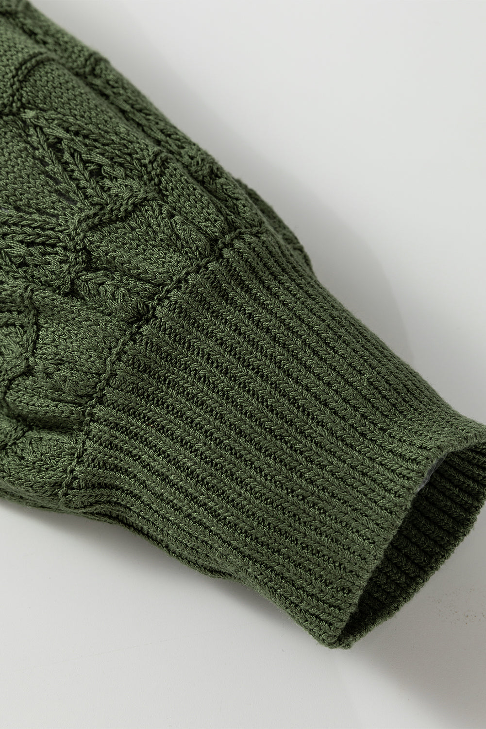 Green Lightweight Buttoned Front Crochet Cardigan